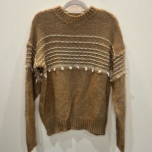Anthropologie Brand Elsamanda Brown Alpaca Wool Blend Sweater Women’s Size Large